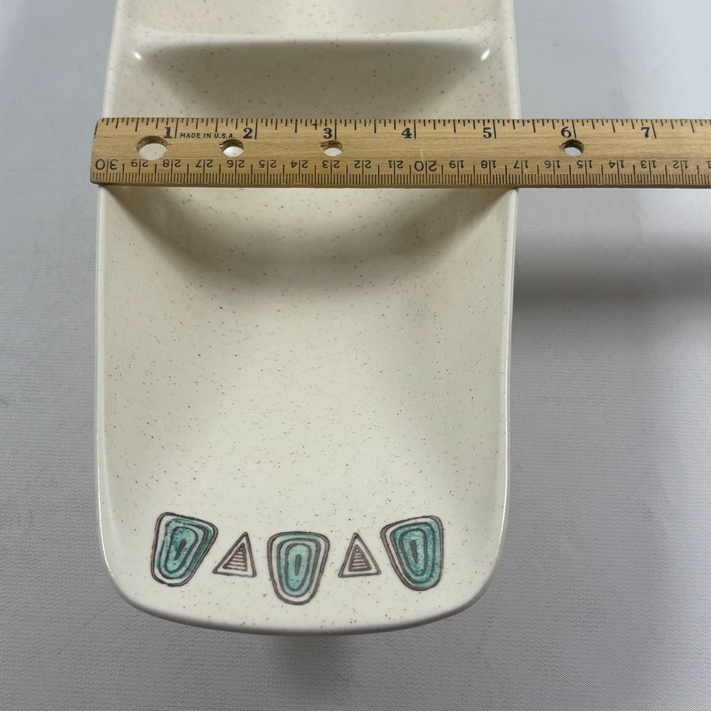 Vintage Navajo Metlox 16" Rectangular Divided Vegetable Bowl Serving Dish Relish - Picture 6 of 7